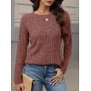 imageANRABESS Womens Long Sleeve Shirts 2025 Fall Lightweight Sweater Tunic Tops Crewneck Casual Loose Fit Work Travel OutfitsRust Orange