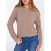 imageANRABESS Womens Long Sleeve Shirts 2025 Fall Lightweight Sweater Tunic Tops Crewneck Casual Loose Fit Work Travel OutfitsTan