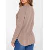 imageANRABESS Womens Long Sleeve Shirts 2025 Fall Lightweight Sweater Tunic Tops Crewneck Casual Loose Fit Work Travel OutfitsTan