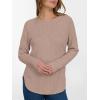 imageANRABESS Womens Long Sleeve Shirts 2025 Fall Lightweight Sweater Tunic Tops Crewneck Casual Loose Fit Work Travel OutfitsTan