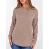 imageANRABESS Womens Long Sleeve Shirts 2025 Fall Lightweight Sweater Tunic Tops Crewneck Casual Loose Fit Work Travel OutfitsTan