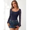 imageANRABESS Womens Long Sleeve Shirts Scoop Neck Lace Going Out Tops Slim Fit Rib Knit Casual Blouses 2025 Fall Fashion OutfitsNavy Blue