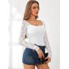 imageANRABESS Womens Long Sleeve Shirts Scoop Neck Lace Going Out Tops Slim Fit Rib Knit Casual Blouses 2025 Fall Fashion OutfitsWhite