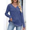 imageANRABESS Womens Long Sleeve Tunic Tops for Leggings Casual V Neck Button Shirts 2025 Fall Light Pullover Sweaters BlouseDark Blue