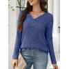 imageANRABESS Womens Long Sleeve Tunic Tops for Leggings Casual V Neck Button Shirts 2025 Fall Light Pullover Sweaters BlouseDark Blue