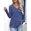 imageANRABESS Womens Long Sleeve Tunic Tops for Leggings Casual V Neck Button Shirts 2025 Fall Light Pullover Sweaters BlouseDark Blue
