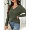 imageANRABESS Womens Long Sleeve Tunic Tops for Leggings Casual V Neck Button Shirts 2025 Fall Light Pullover Sweaters BlouseDeep Green