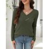 imageANRABESS Womens Long Sleeve Tunic Tops for Leggings Casual V Neck Button Shirts 2025 Fall Light Pullover Sweaters BlouseDeep Green