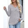 imageANRABESS Womens Long Sleeve Tunic Tops for Leggings Casual V Neck Button Shirts 2025 Fall Light Pullover Sweaters BlouseGrey