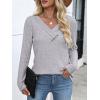 imageANRABESS Womens Long Sleeve Tunic Tops for Leggings Casual V Neck Button Shirts 2025 Fall Light Pullover Sweaters BlouseGrey