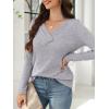 imageANRABESS Womens Long Sleeve Tunic Tops for Leggings Casual V Neck Button Shirts 2025 Fall Light Pullover Sweaters BlouseGrey
