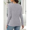 imageANRABESS Womens Long Sleeve Tunic Tops for Leggings Casual V Neck Button Shirts 2025 Fall Light Pullover Sweaters BlouseGrey