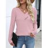 imageANRABESS Womens Long Sleeve Tunic Tops for Leggings Casual V Neck Button Shirts 2025 Fall Light Pullover Sweaters BlouseGrey Begie