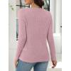 imageANRABESS Womens Long Sleeve Tunic Tops for Leggings Casual V Neck Button Shirts 2025 Fall Light Pullover Sweaters BlouseGrey Begie