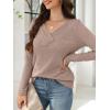 imageANRABESS Womens Long Sleeve Tunic Tops for Leggings Casual V Neck Button Shirts 2025 Fall Light Pullover Sweaters BlouseKhaki