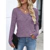 imageANRABESS Womens Long Sleeve Tunic Tops for Leggings Casual V Neck Button Shirts 2025 Fall Light Pullover Sweaters BlousePurple