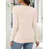 imageANRABESS Womens Long Sleeve Tunic Tops for Leggings Casual V Neck Button Shirts 2025 Fall Light Pullover Sweaters BlouseYellow Beige