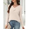 imageANRABESS Womens Long Sleeve Tunic Tops for Leggings Casual V Neck Button Shirts 2025 Fall Light Pullover Sweaters BlouseYellow Beige