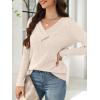 imageANRABESS Womens Long Sleeve Tunic Tops for Leggings Casual V Neck Button Shirts 2025 Fall Light Pullover Sweaters BlouseYellow Beige
