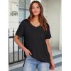 imageANRABESS Womens Oversized T Shirts Short Sleeve V Neck Shirts Summer Casual Loose Slit Tunic Top Fashion 2025 Outfits ClothesBlack