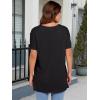 imageANRABESS Womens Oversized T Shirts Short Sleeve V Neck Shirts Summer Casual Loose Slit Tunic Top Fashion 2025 Outfits ClothesBlack
