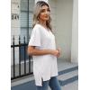 imageANRABESS Womens Oversized T Shirts Short Sleeve V Neck Shirts Summer Casual Loose Slit Tunic Top Fashion 2025 Outfits ClothesWhite