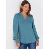 imageANRABESS Womens Puff Long Sleeve Shirts V Neck Loose TShirts Dressy Casual Work Blouses 2025 Fall Tops Trendy ClothesBlue Green