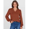 imageANRABESS Womens Puff Long Sleeve Shirts V Neck Loose TShirts Dressy Casual Work Blouses 2025 Fall Tops Trendy ClothesBrown
