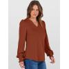 imageANRABESS Womens Puff Long Sleeve Shirts V Neck Loose TShirts Dressy Casual Work Blouses 2025 Fall Tops Trendy ClothesBrown