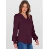 imageANRABESS Womens Puff Long Sleeve Shirts V Neck Loose TShirts Dressy Casual Work Blouses 2025 Fall Tops Trendy ClothesBurgundy