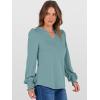 imageANRABESS Womens Puff Long Sleeve Shirts V Neck Loose TShirts Dressy Casual Work Blouses 2025 Fall Tops Trendy ClothesCadet Blue