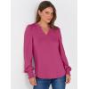 imageANRABESS Womens Puff Long Sleeve Shirts V Neck Loose TShirts Dressy Casual Work Blouses 2025 Fall Tops Trendy ClothesHot Pink