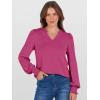 imageANRABESS Womens Puff Long Sleeve Shirts V Neck Loose TShirts Dressy Casual Work Blouses 2025 Fall Tops Trendy ClothesHot Pink