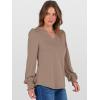 imageANRABESS Womens Puff Long Sleeve Shirts V Neck Loose TShirts Dressy Casual Work Blouses 2025 Fall Tops Trendy ClothesKhaki