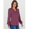 imageANRABESS Womens Puff Long Sleeve Shirts V Neck Loose TShirts Dressy Casual Work Blouses 2025 Fall Tops Trendy ClothesMauve