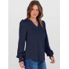 imageANRABESS Womens Puff Long Sleeve Shirts V Neck Loose TShirts Dressy Casual Work Blouses 2025 Fall Tops Trendy ClothesNavy Blue