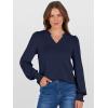 imageANRABESS Womens Puff Long Sleeve Shirts V Neck Loose TShirts Dressy Casual Work Blouses 2025 Fall Tops Trendy ClothesNavy Blue