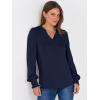 imageANRABESS Womens Puff Long Sleeve Shirts V Neck Loose TShirts Dressy Casual Work Blouses 2025 Fall Tops Trendy ClothesNavy Blue
