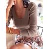imageANRABESS Womens Ribbed Fitted Sweater Long Sleeve Shirts Scoop Neck Lightweight Casual Knit Slim Tops 2025 Fall OutfitsNutmeg