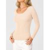 imageANRABESS Womens Ribbed Fitted Sweater Long Sleeve Shirts Scoop Neck Lightweight Casual Knit Slim Tops 2025 Fall OutfitsParchment