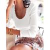 imageANRABESS Womens Ribbed Fitted Sweater Long Sleeve Shirts Scoop Neck Lightweight Casual Knit Slim Tops 2025 Fall OutfitsWhite