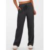 imageANRABESS Womens Ribbed Knit Lounge Pajama Pants Soft Fuzzy Comfy Straight Leg Drawstring Fall Loose Pj Bottoms with PocketsBlack