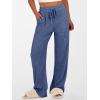 imageANRABESS Womens Ribbed Knit Lounge Pajama Pants Soft Fuzzy Comfy Straight Leg Drawstring Fall Loose Pj Bottoms with PocketsDark Blue