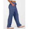 imageANRABESS Womens Ribbed Knit Lounge Pajama Pants Soft Fuzzy Comfy Straight Leg Drawstring Fall Loose Pj Bottoms with PocketsDark Blue