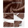 imageANRABESS Womens Ribbed Knit Lounge Pajama Pants Soft Fuzzy Comfy Straight Leg Drawstring Fall Loose Pj Bottoms with PocketsDark Brown