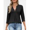 imageANRABESS Womens Tops 34 Length Sleeve Shirts Business Casual Dressy Blouses 2025 Fall Work Tunic Tee TShirts Office OutfitsBlack