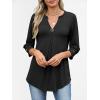 imageANRABESS Womens Tops 34 Length Sleeve Shirts Business Casual Dressy Blouses 2025 Fall Work Tunic Tee TShirts Office OutfitsBlack
