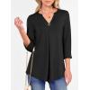 imageANRABESS Womens Tops 34 Length Sleeve Shirts Business Casual Dressy Blouses 2025 Fall Work Tunic Tee TShirts Office OutfitsBlack