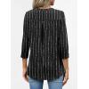 imageANRABESS Womens Tops 34 Length Sleeve Shirts Business Casual Dressy Blouses 2025 Fall Work Tunic Tee TShirts Office OutfitsBlack White Strip