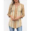 imageANRABESS Womens Tops 34 Length Sleeve Shirts Business Casual Dressy Blouses 2025 Fall Work Tunic Tee TShirts Office OutfitsBrown Green Strips